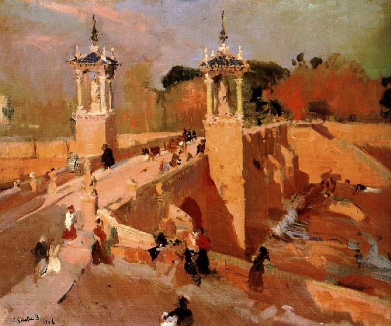 Joaquin Sorolla Valencia Bridge Germany oil painting art